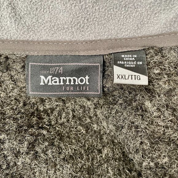 Men's Marmot Poacher Pile Full Zip Wool Fleece Jacket, Charcoal Grey, Size XXL - Picture 8 of 9